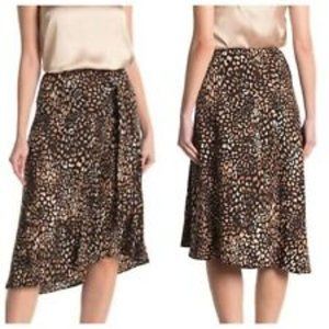 LAUNDRY BY SHELLI SEGAL SMALL Asymmetrical Midi Skirt EUC (Pull On, D-Ring Belt)